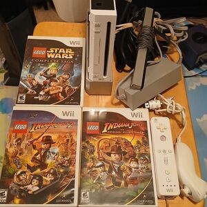 Nintendo Wii Console with LEGO Game Collection - White Tested & Working